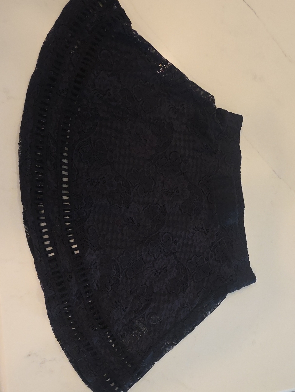 Lace Mini Skirt in Black